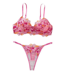 Pure Exquisite Embroidery See Through Brass Erotics Seductive Underwears Clothingss Seduction Lingerie Set