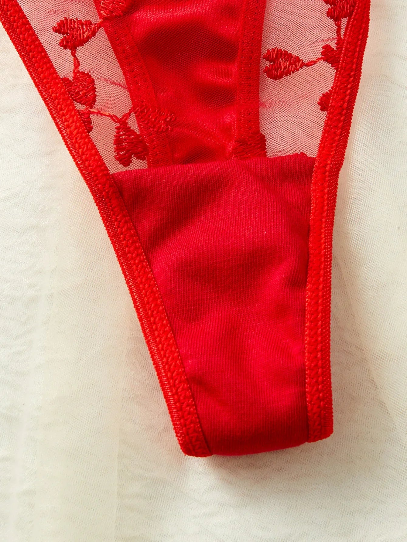 Romantic Heart Embroidery See Through Bowknot Lace Up Mesh Satin Stitching Bras Erotics Seductive Underwear Lingerie Set