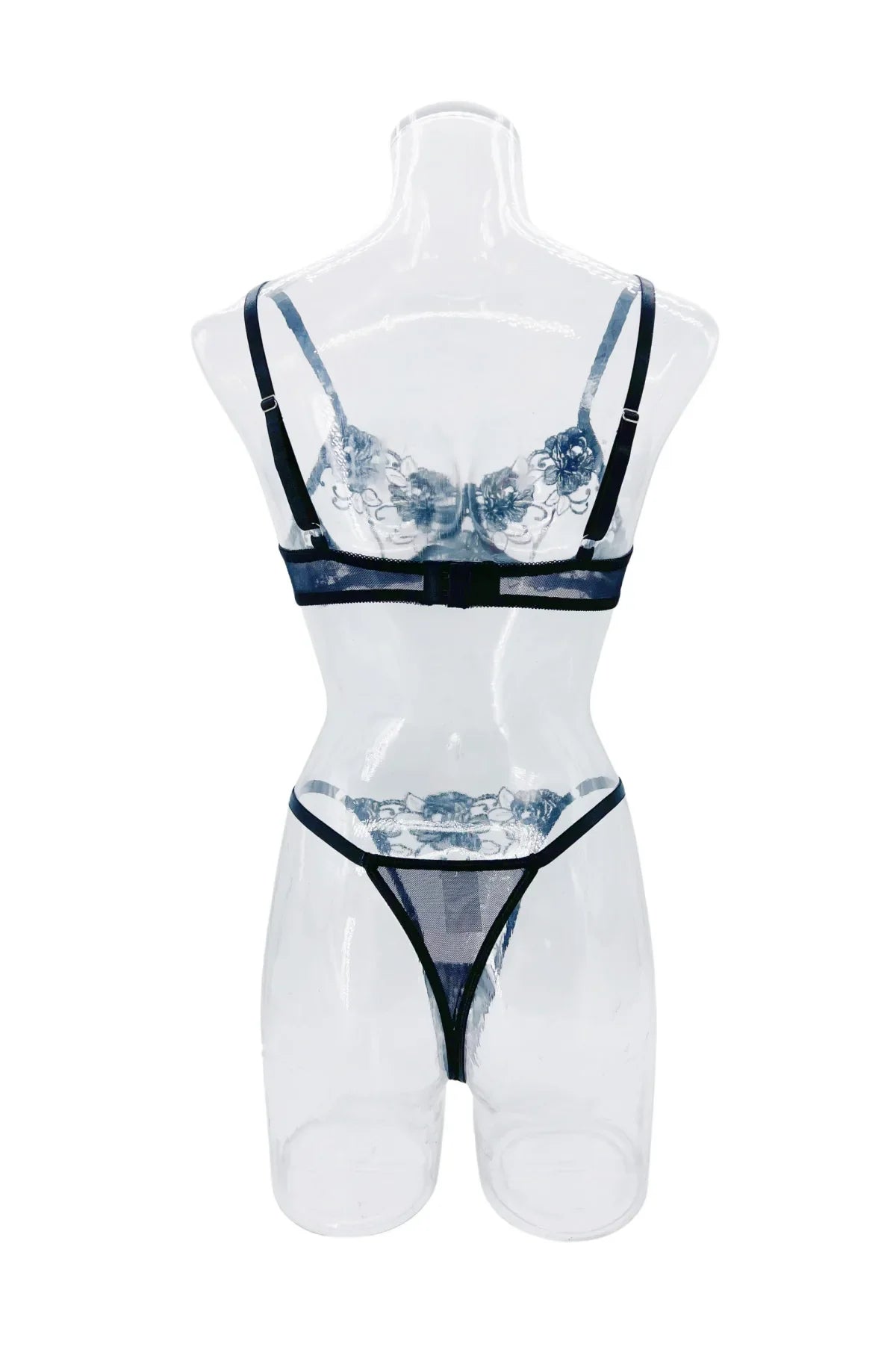Romantic Valentine Flower Embroidery See Through Bras Erotic Seductive Underwearss Clothings Lingerie Set