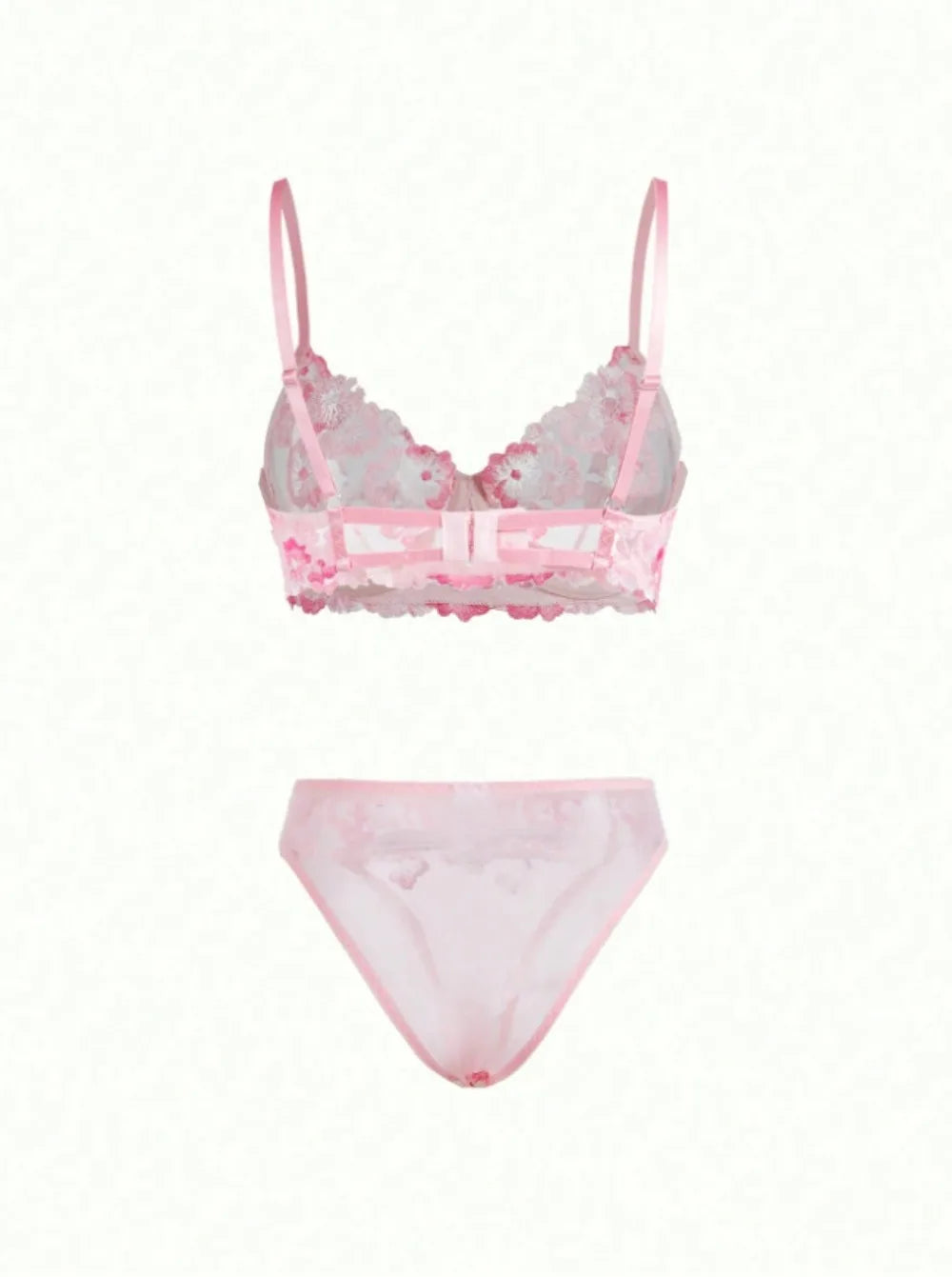 See Through Floral Embroidery Lace Bras Pure Girl Erotic Seductives Underwearss Clothings Seduct Lingerie Set