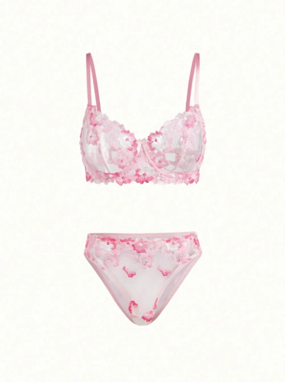 See Through Floral Embroidery Lace Bras Pure Girl Erotic Seductives Underwearss Clothings Seduct Lingerie Set