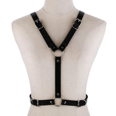 Black Angel Wings Leather Harness Goth Punk Body Chain Binding Straps  Harness Belt Cosplay Accessories