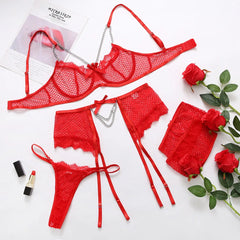 Bra And Panty set Exotic Costumes Sensual Transparent Lace Erotic Porn Goth Mesh Outfit and Briefs