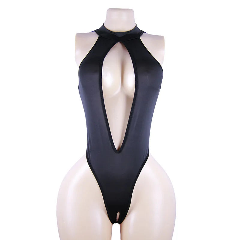 Crotchless Open Crotch Halter Skinny Underwear Teddy Backless Cross Strap Lace Hollow Out Lingerie Set