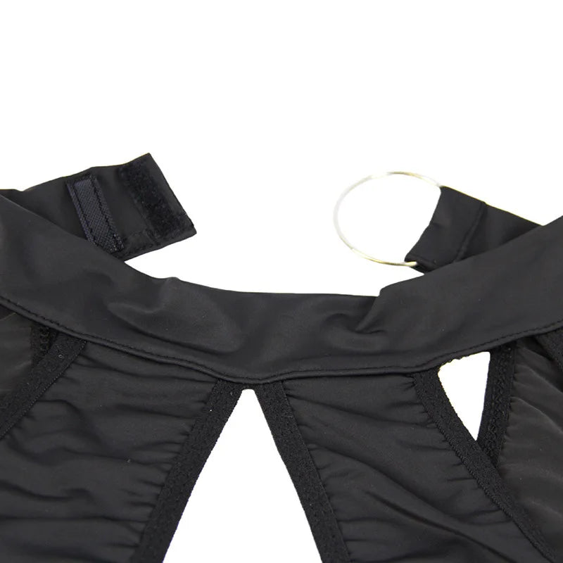 Crotchless Open Crotch Halter Skinny Underwear Teddy Backless Cross Strap Lace Hollow Out Lingerie Set