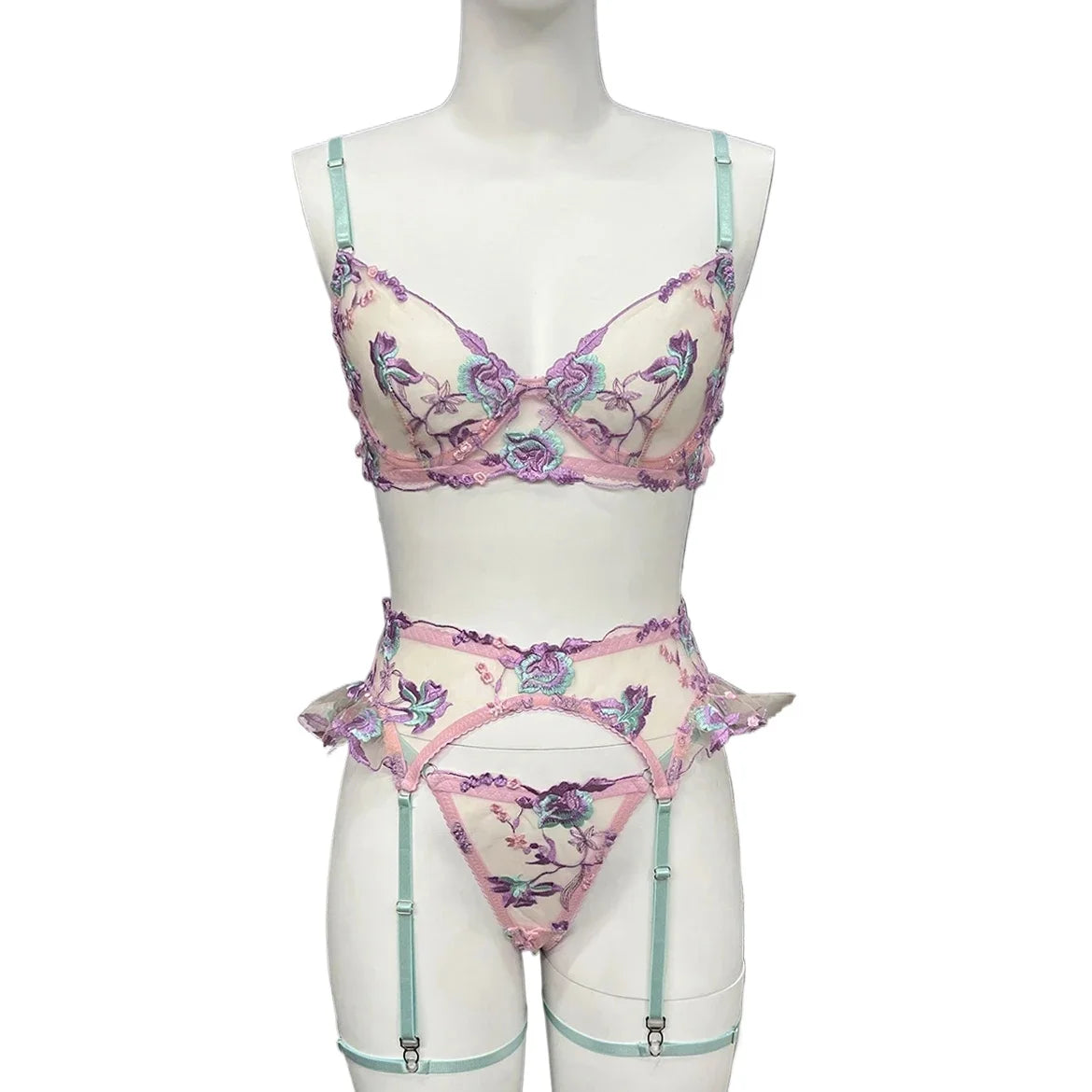 Fairy Lingerie Floral Transparent Underwear Ruffle Delicate Underwear Beautiful See Through