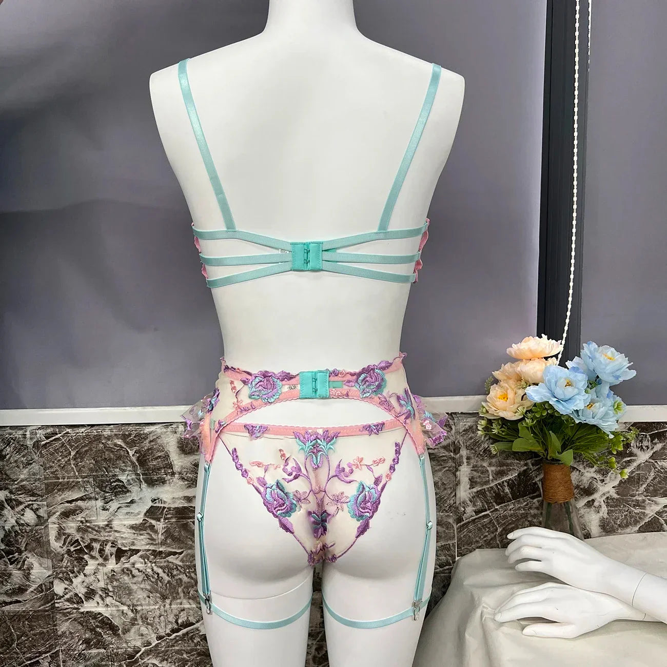 Fairy Lingerie Floral Transparent Underwear Ruffle Delicate Underwear Beautiful See Through