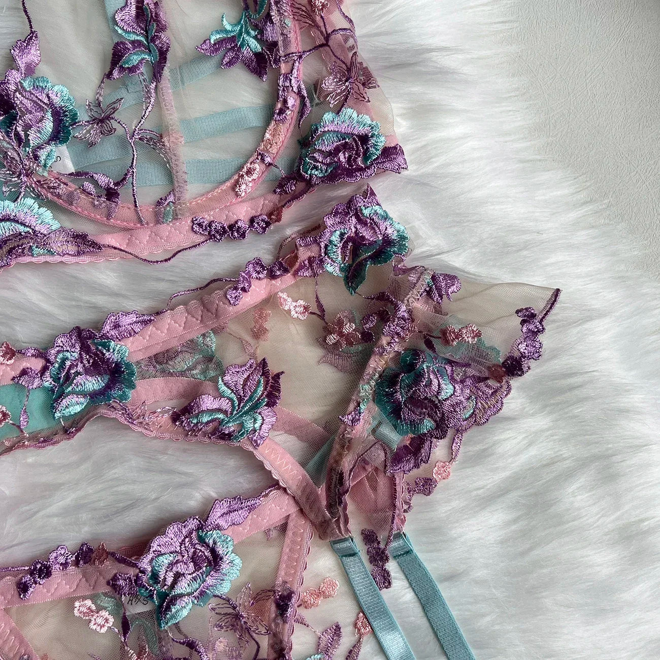 Fairy Lingerie Floral Transparent Underwear Ruffle Delicate Underwear Beautiful See Through