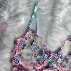Fairy Lingerie Floral Transparent Underwear Ruffle Delicate Underwear Beautiful See Through