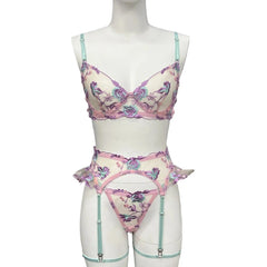 Fairy Lingerie Floral Transparent Underwear Ruffle Delicate Underwear Beautiful See Through