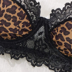 Fashionable Wild Leopard Print Lace Underwear
