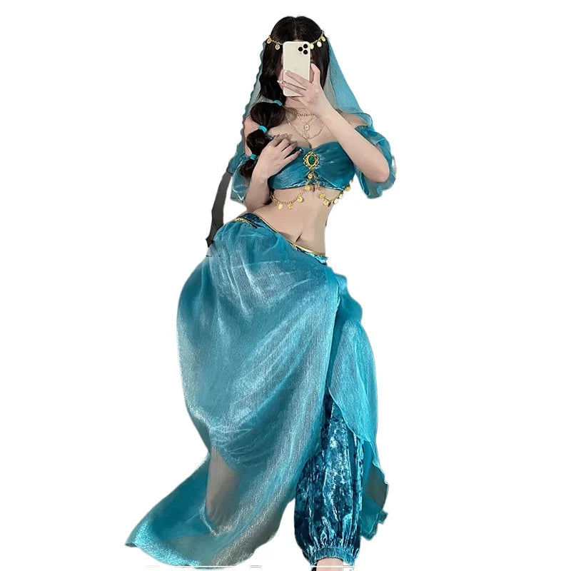 Goddess Uniforms Cosplay Egyptian Queens Belly Dance Aladdin Indian Dance Exotic Hotel Nightclub Goddess Uniforms