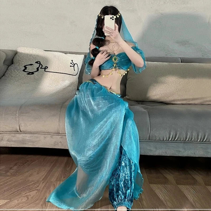Goddess Uniforms Cosplay Egyptian Queens Belly Dance Aladdin Indian Dance Exotic Hotel Nightclub Goddess Uniforms