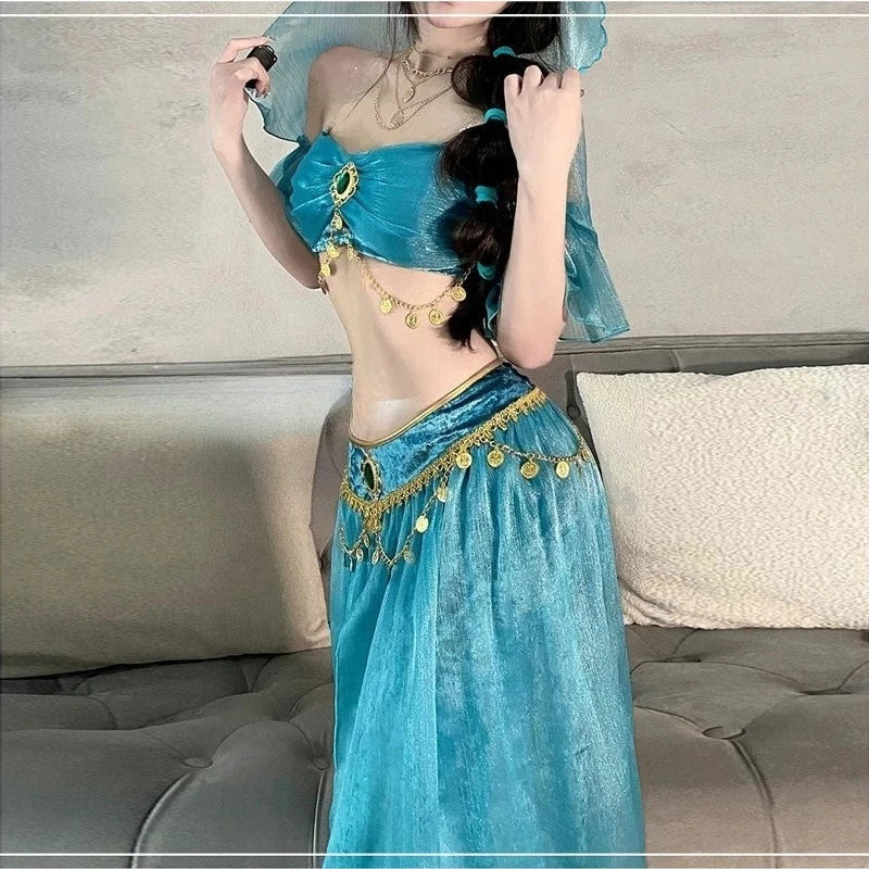 Goddess Uniforms Cosplay Egyptian Queens Belly Dance Aladdin Indian Dance Exotic Hotel Nightclub Goddess Uniforms