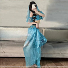 Goddess Uniforms Cosplay Egyptian Queens Belly Dance Aladdin Indian Dance Exotic Hotel Nightclub Goddess Uniforms