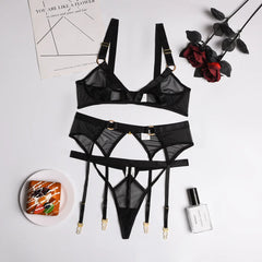 Adult Lingeries Set Erotic Romantic Underwear Transparent Lingerie Sets Mesh Hollow Out Patchwork Pure Desire