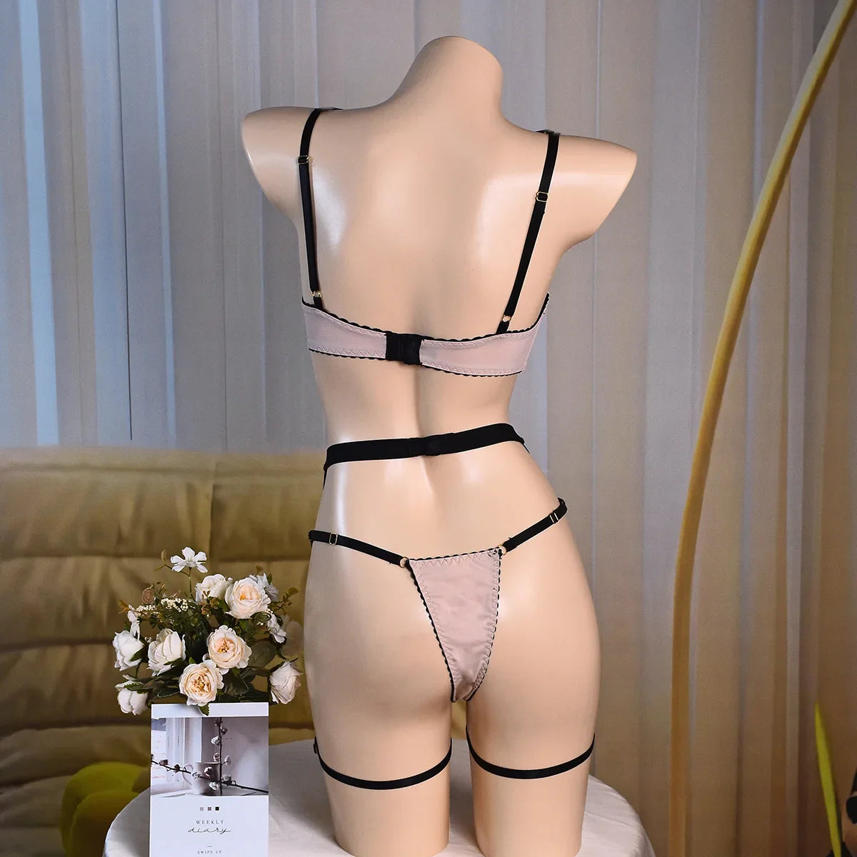 Lingerie Bandage Bra Embroidery Lace Belt Fine Exotic Adult Romantic