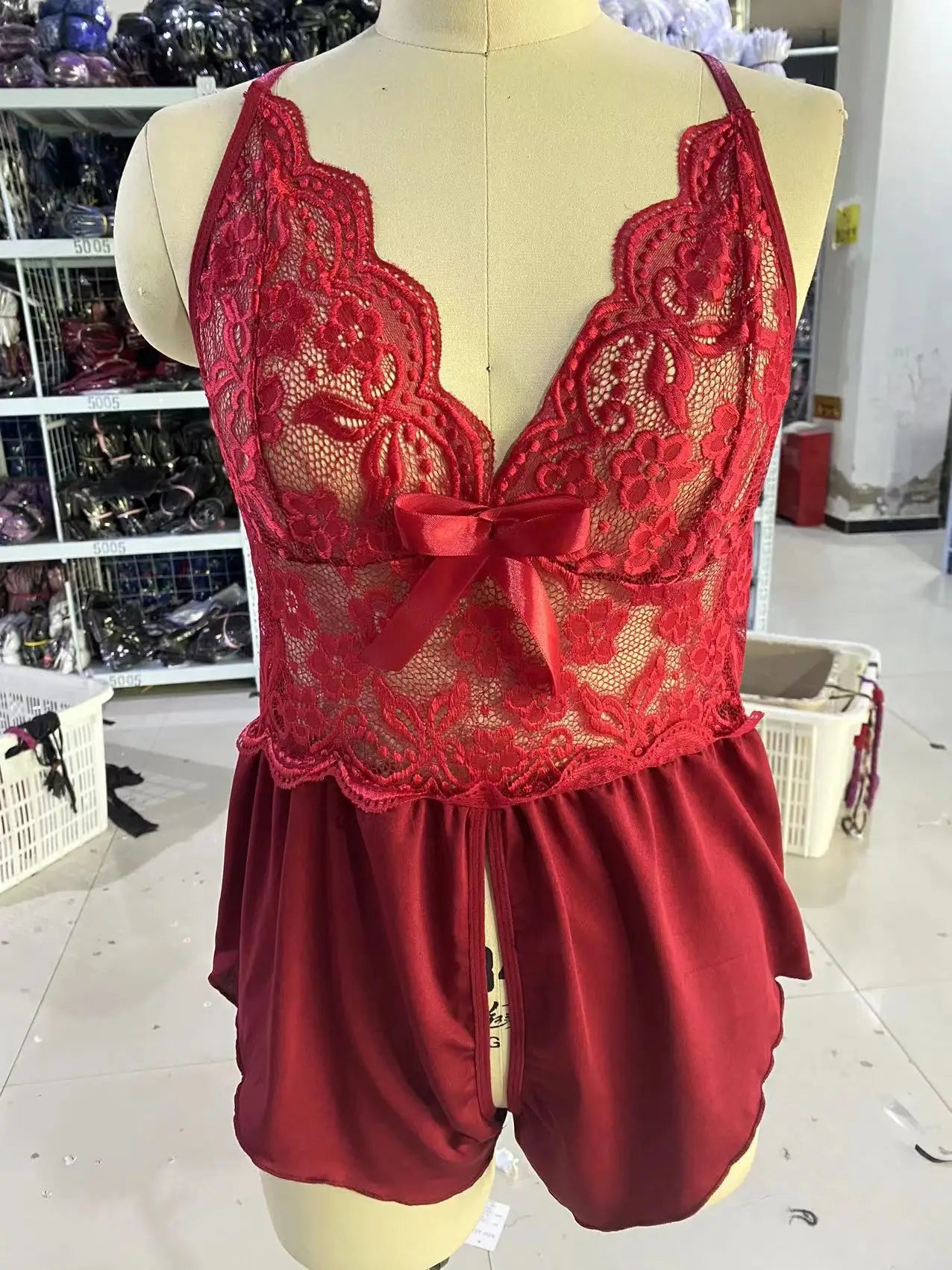 Lace Hollow Out Plus Size Sensual Hanging Neck Tricky Special Use Clothing