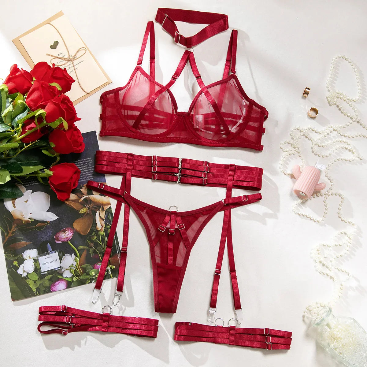 Lingerie Lace Transparent Underwear Fairy Brief Set Delicate Bra Kit Push Up Breves Sets Thin Erotic Bras Push Up Bra