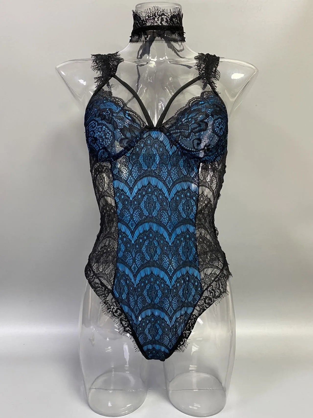 Multicolor Deep V Lace Open Crotch Body Suits