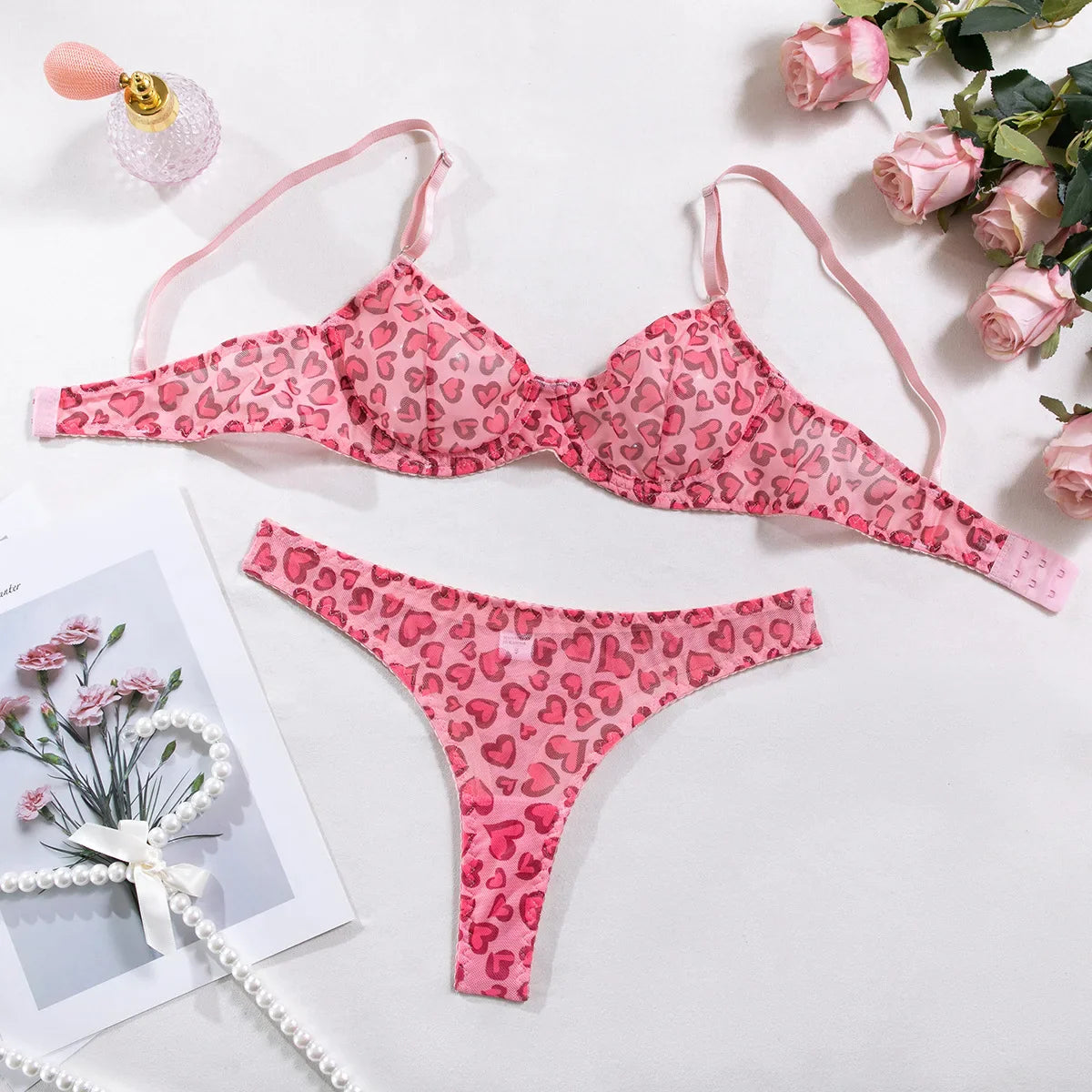 Polka Dot Bra Thong See Through