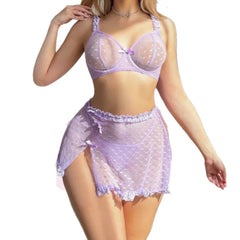 lingerie set Westerns Style Lace Sheer Mesh See Through Underwear Cosplay Bra Briefs Lingerie Set