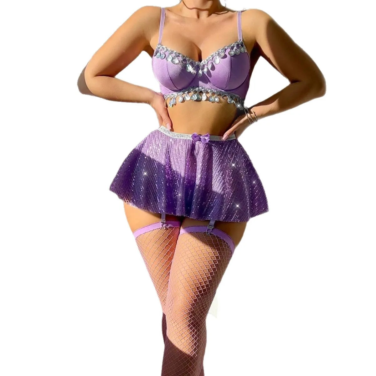 uniform suit See Through Mesh Lace Skirt