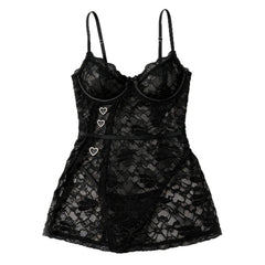 Sling Slit Lace See Through Nightgown