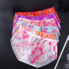 Summer Men Floral Print Cool Breathable Airy Quick Dry No Sweat No Restraint Underpants Briefs Underwear