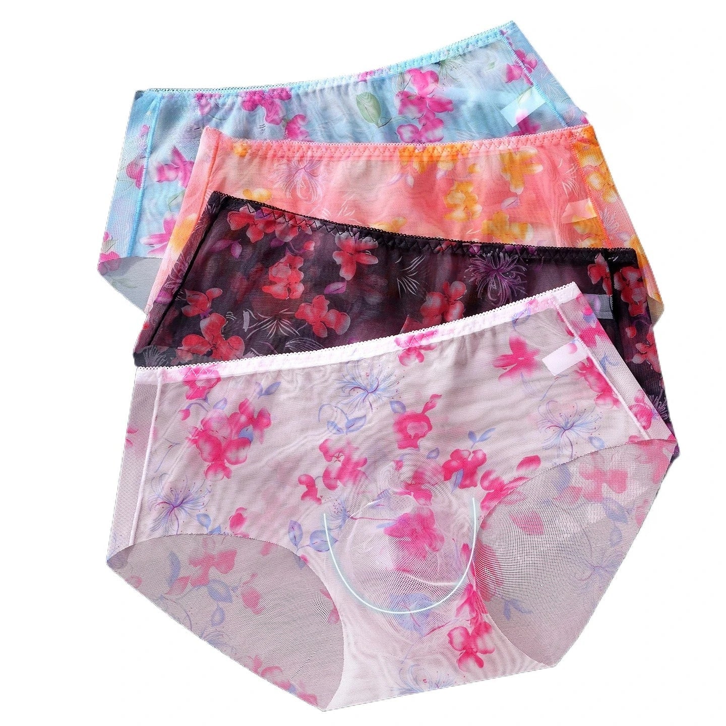 Summer Men Floral Print Cool Breathable Airy Quick Dry No Sweat No Restraint Underpants Briefs Underwear