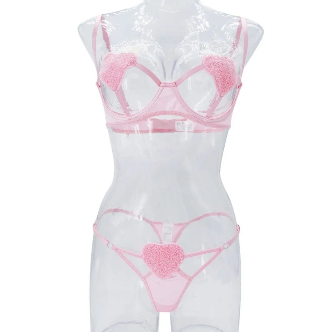 Three Points Bra Hollow Out Panties Erotic Seductive Underwearss Seductive Clothing Lingerie Set