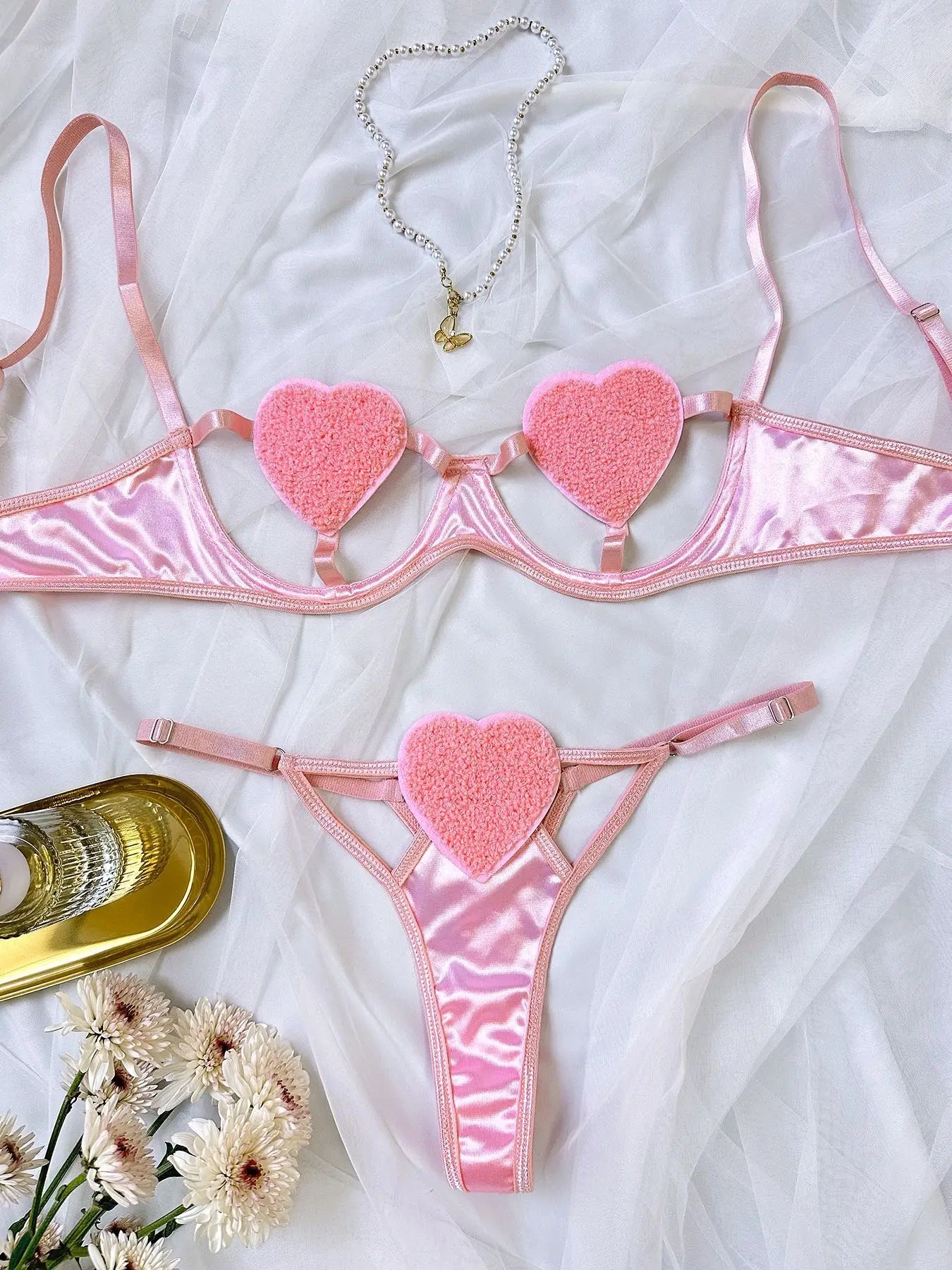 Three Points Bra Hollow Out Panties Erotic Seductive Underwearss Seductive Clothing Lingerie Set