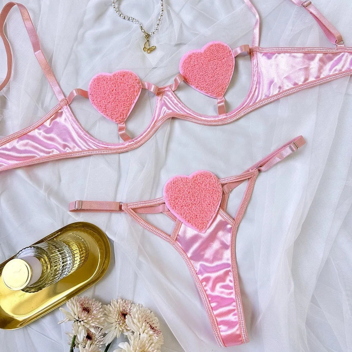 Three Points Bra Hollow Out Panties Erotic Seductive Underwearss Seductive Clothing Lingerie Set