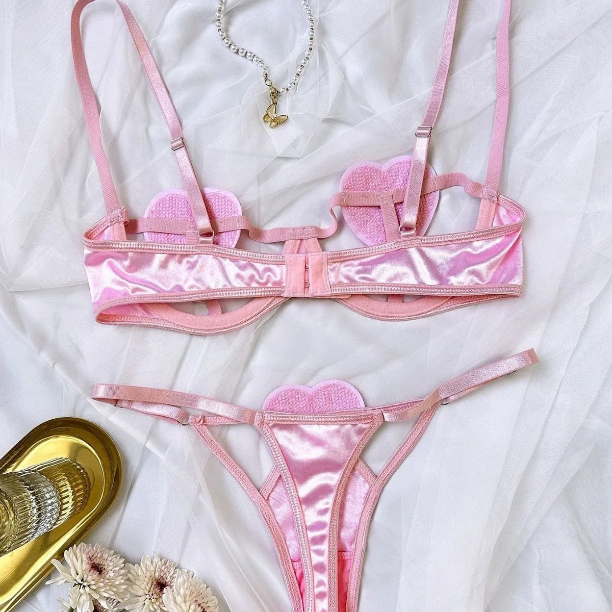 Three Points Bra Hollow Out Panties Erotic Seductive Underwearss Seductive Clothing Lingerie Set