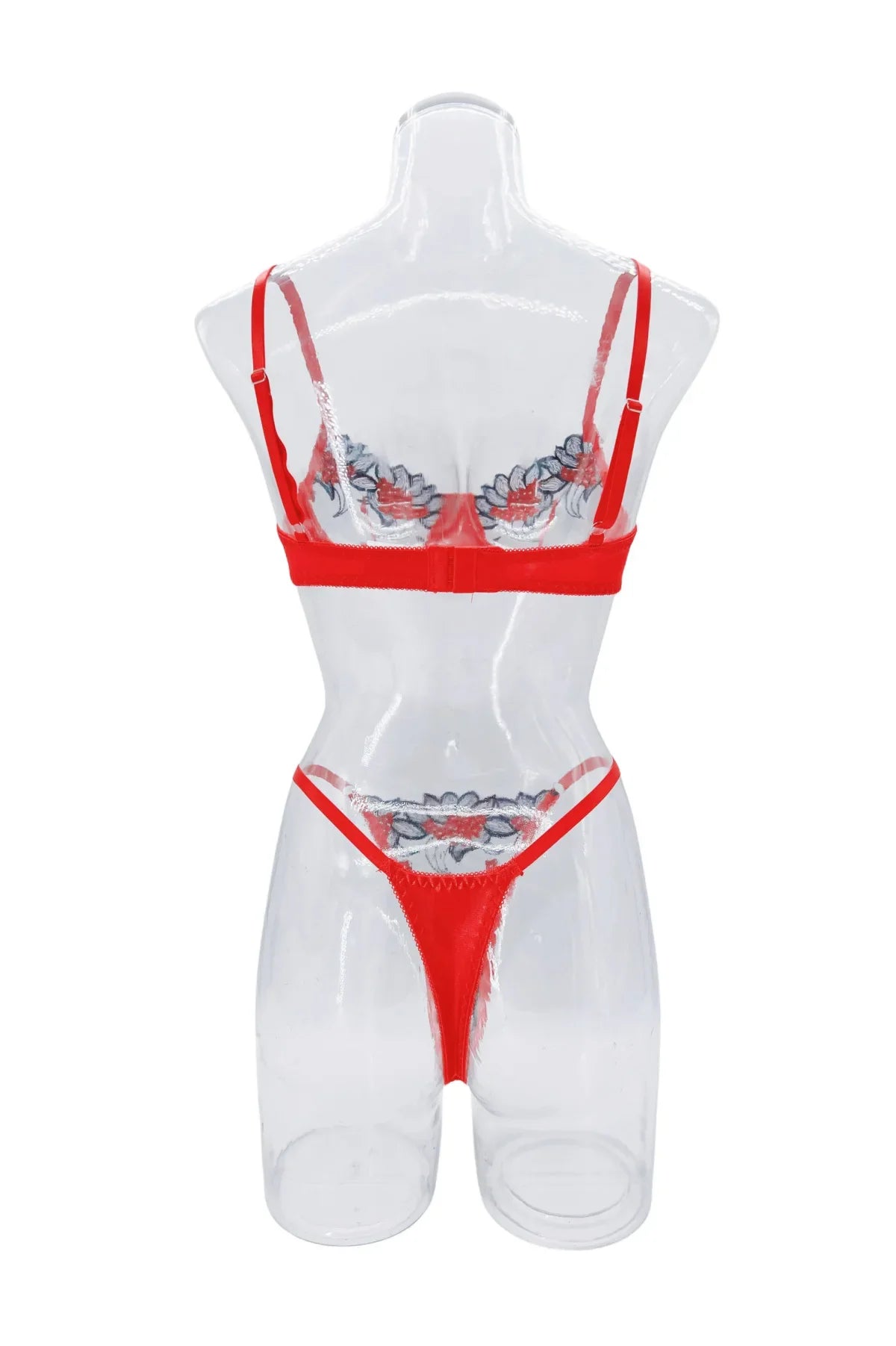 Valentines Day Funny See Through Pure Bra Panty Gorgeous Charming Stunning Attractive Alluring Lingerie Set