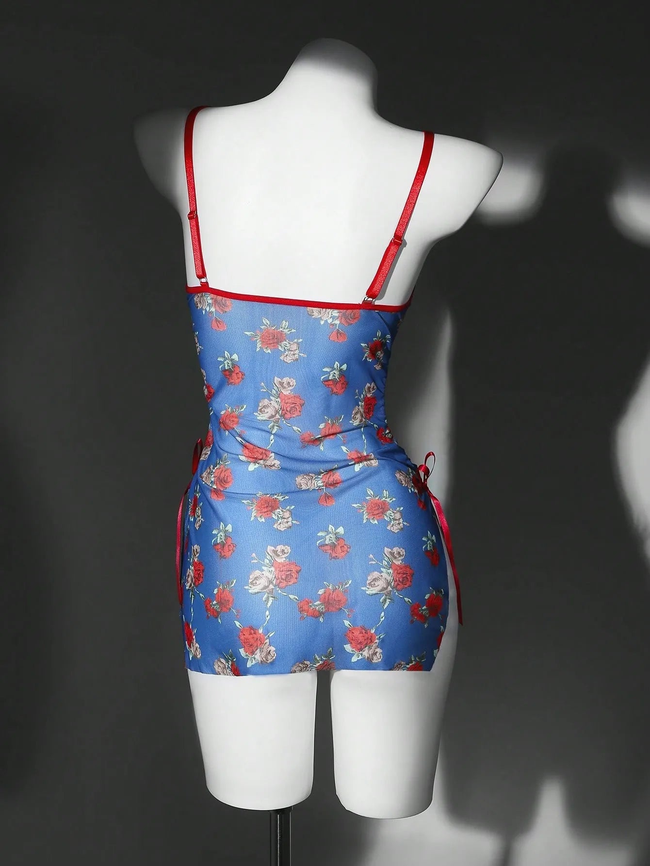 Vintages Casual Lace Patchwork Splicing Floral Flower Slim Fit A Line Sling Strap Skirt Slip Dress Lingerie Gown
