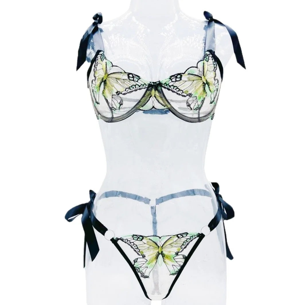Western Butterfly Mesh Embroidery See Through