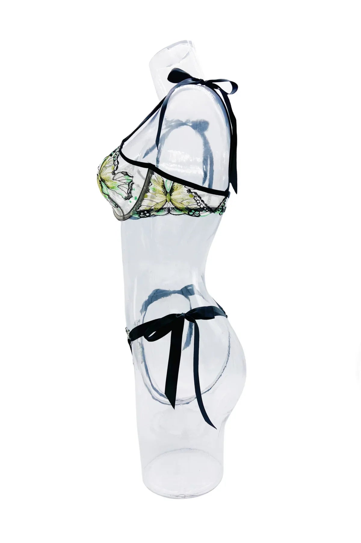 Western Butterfly Mesh Embroidery See Through