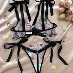 Western Butterfly Mesh Embroidery See Through