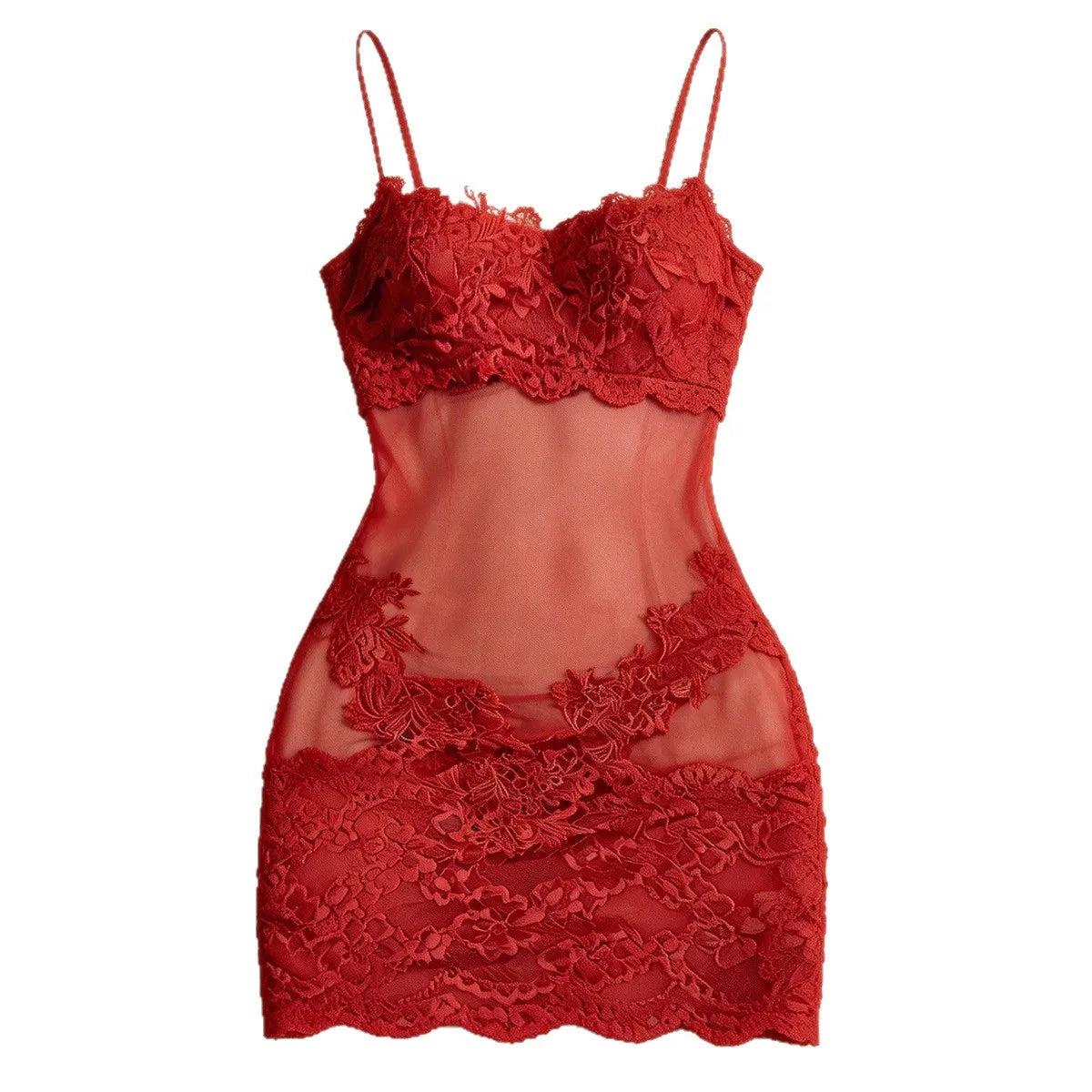 Western Cross Border Lace Sling Hip Wrapping French Style Nightgown Pure Desire Seductive Erotic Lingerie Nightwear Set