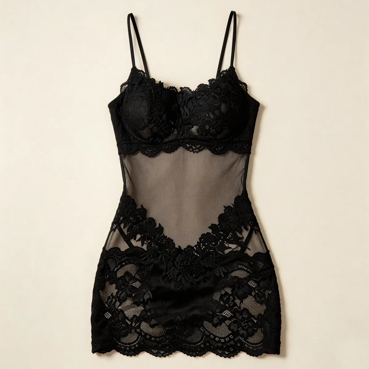 Western Cross Border Lace Sling Hip Wrapping French Style Nightgown Pure Desire Seductive Erotic Lingerie Nightwear Set