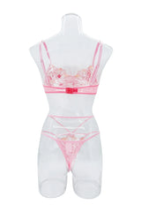 Western Embroidery Lace Multicolor See Through Sling Bras Erotic Seductive Underwears Clothing Lingerie Set