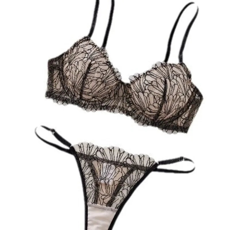 Western Embroidery Thin Bras Erotic Seductive Underwearss Seductive Clothings Lingerie Set