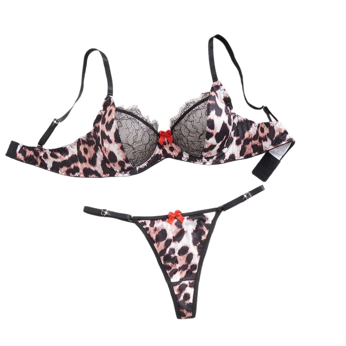 Western Erotic Leopard Print Lace Splicing Bras Seductive Underwearss Seductive Clothing Lingerie Set