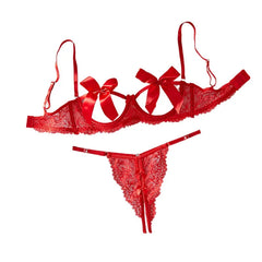 Western Hollow Out Bra See Through Open Crotch Panty