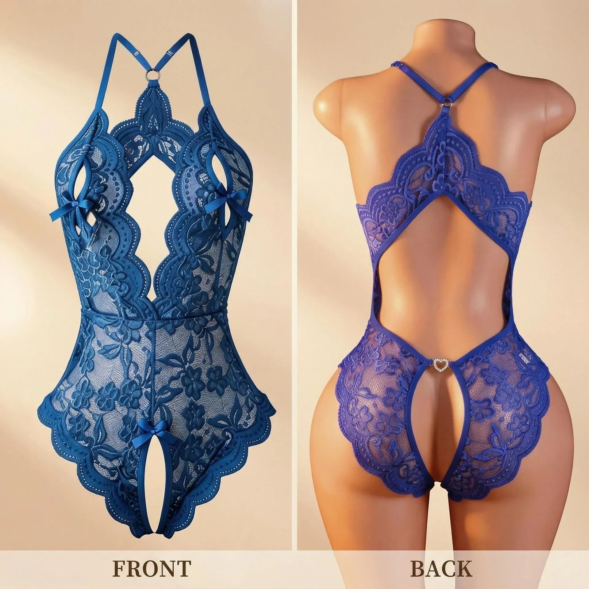 Western Lace Plus Size Open Crotch See Through Crotchless