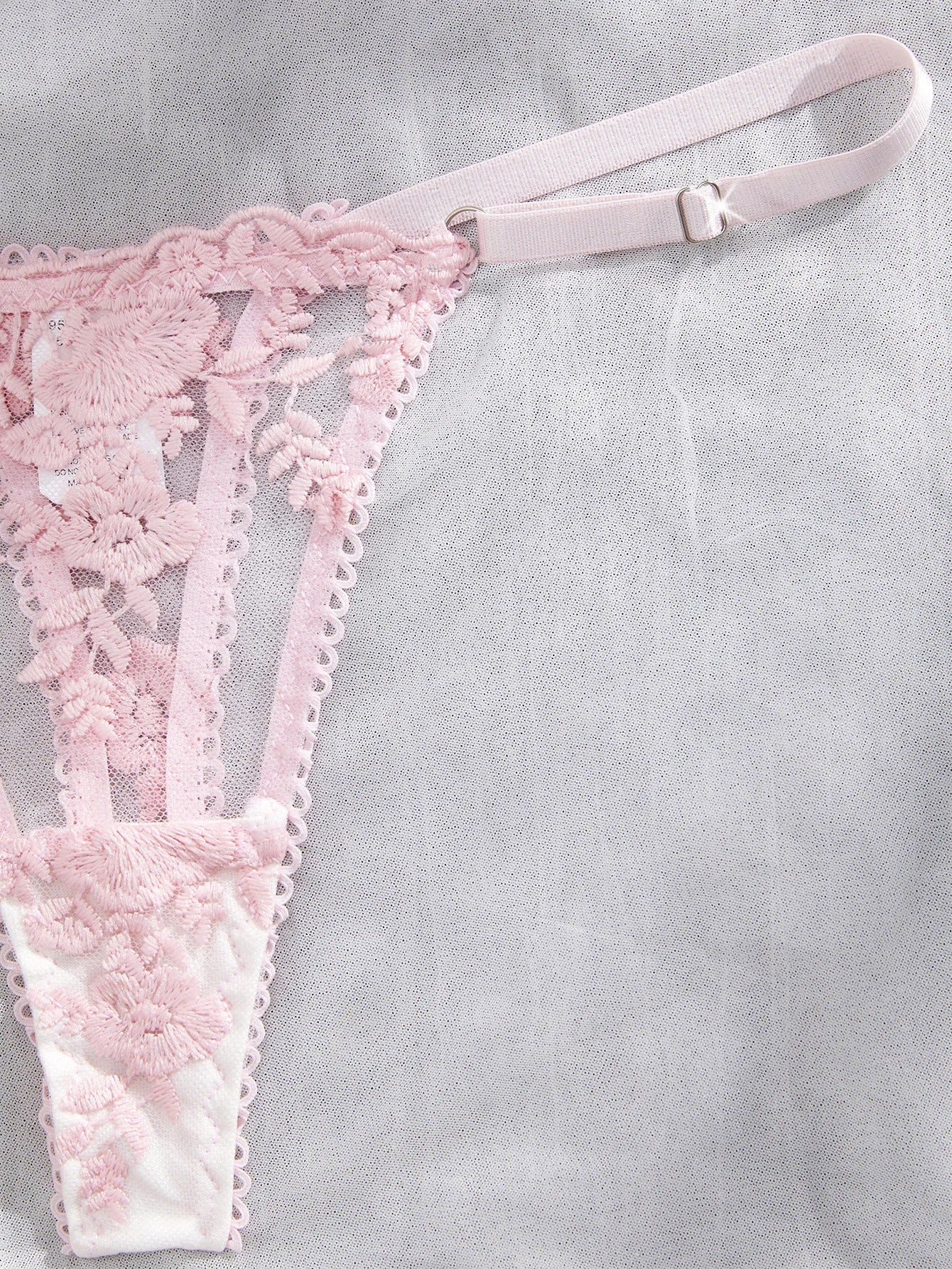 Western Mesh Floral Embroidery Pure See Through Bra Pantiess Erotic Seductive Underwear Lingerie Set