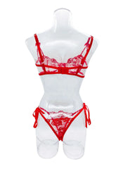 Western Mesh See Through Bra Thong Pure Romantic Erotic Seductive Underwear Clothings Lingerie Set Costume