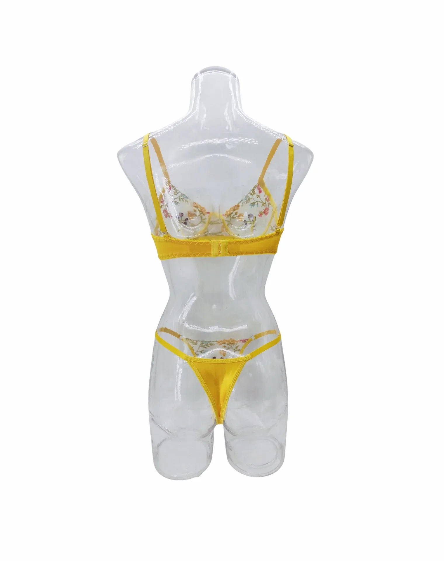 Western Small Floral Bra Thong See Through Underwears Erotic Seductives Lingerie Set
