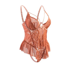 Western Plus Size Ruffle Waist Tightening Style Open Butt Spaghetti Strap Body Suits